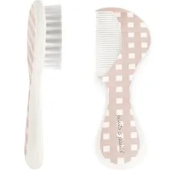 Pasito A Pasito Brosse Et Peigne Carrés Vichy Rose -Bain et soin boutique brosse et peigne carres vichy rose 2