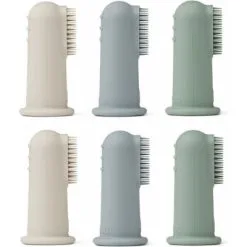 Liewood Lot De 6 Brosses à Dents à Doigt Simon Peppermint Multi Mix