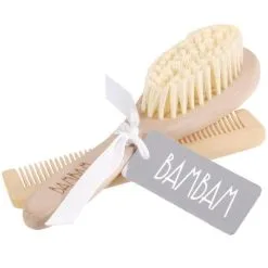 BAMBAM Peigne Et Brosse En Bois
