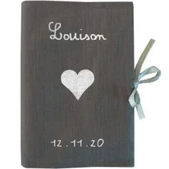 Les Griottes Protège Carnet De Santé Gris Ardoise (personnalisable)