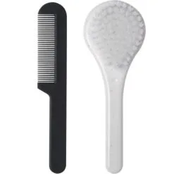 LUMA Babycare Set De Coiffure Brosse Et Peigne Speckles Blanc