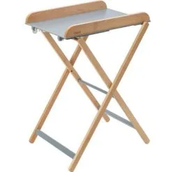 Combelle Table à Langer Pliante Jade Bois Massif Hybride Bleu Gris